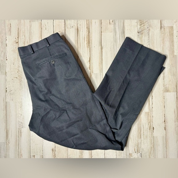 Brooks Brothers Dress Pants Gray Wool Pleated 34x32 - Picture 1 of 10